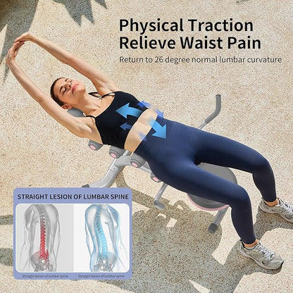 Leikefitness Back Relax Chair with Foam Roller Relieve 360° Rotating