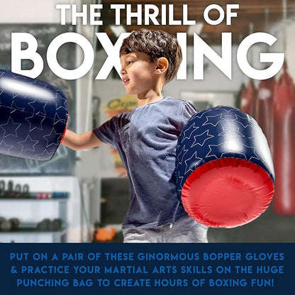 Franklin Sports Inflatable Punching Bag & Bopper Glove Set - Perfect for Kids & Toddlers - Oversized Boxing Bag & Gloves Small