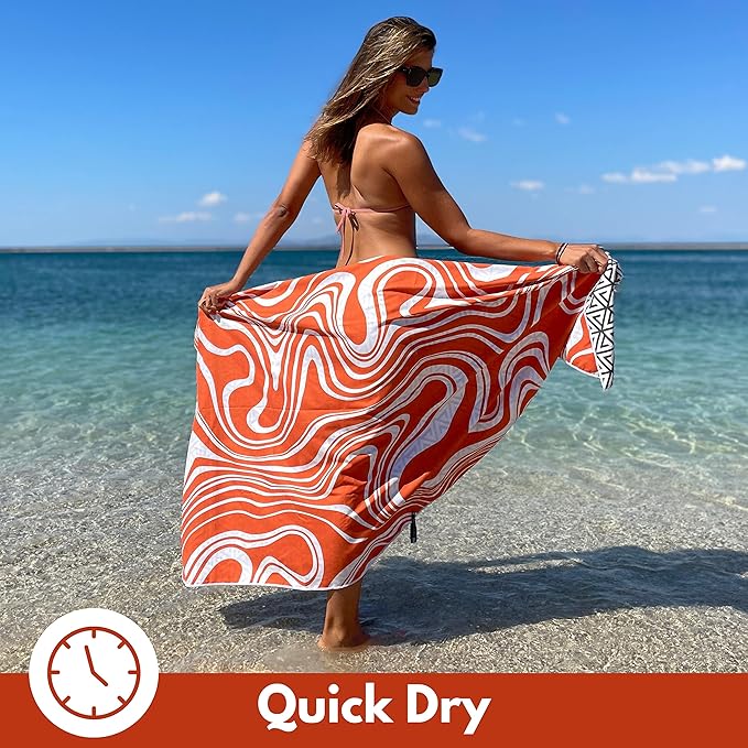 ECCOSOPHY Microfiber Beach Towel - Sand Free Towels 71x35 in