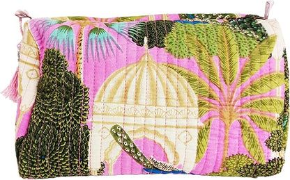 Rastogi Handicrafts Cosmetic Bags Set, 3 Piece Make Up Organizer Bag Storage Bags with Zipper Closure (3, Multicolor, Design-6)