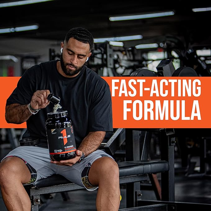 Rule One Proteins R1 Protein - 25g Fast-Acting, Super-Pure 100% Isolate and Hydrolysate Protein Powder with 6g BCAAs (1 Pound*, Vanilla)