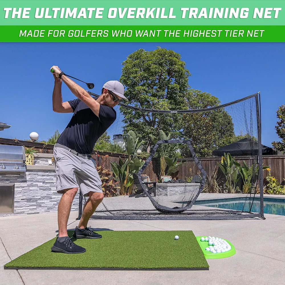 GoSports Golf Practice Hitting Net - Choose Between Huge 10 x 7 ft or 7 x 7 ft Nets - Personal Driving Range for Indoor or Outdoor Use - Designed by Golfers for Golfers