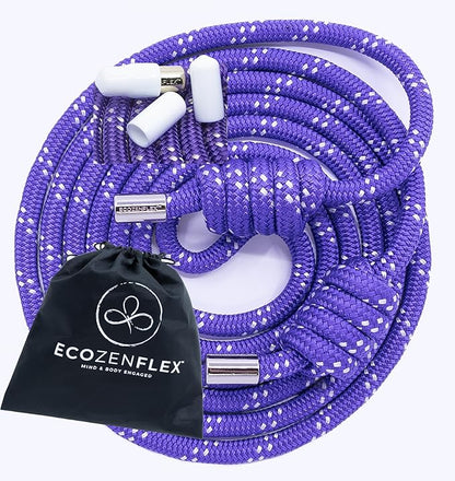 Adjustable Flow Rope - Handcrafted 10' Workout Freestyle Weighted Jump Rope for Strength & Cardio Training - Upper Body Fitness Ropes for Working Out – Double Braided Home Gym Heavy Exercise Rope
