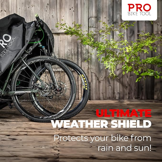 PRO BIKE TOOL Bike Cover for Outdoor Bicycle Storage - XXL Size for 2-3 Bikes - Stationary Use for Yard, Garden or Indoors - Protection from All Weather Conditions for Mountain & Road Bikes
