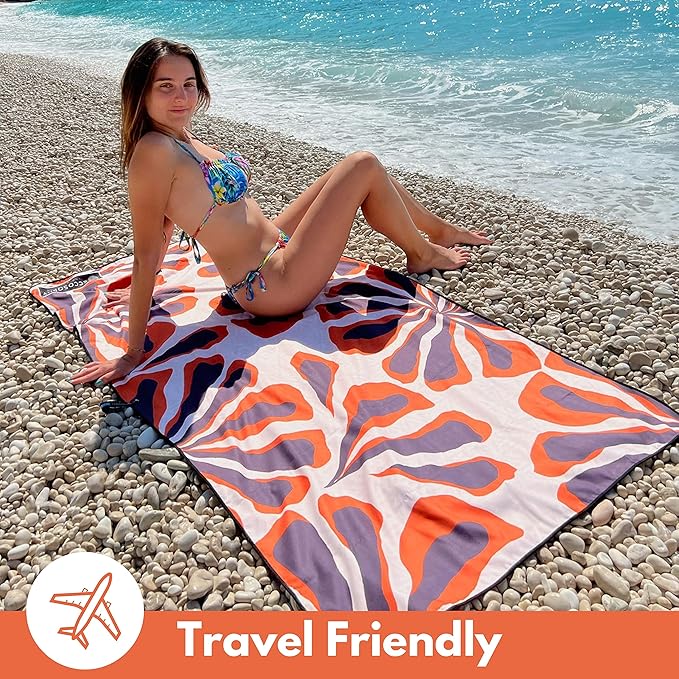 ECCOSOPHY Microfiber Beach Towel - Sand Free Towels 71x35 in