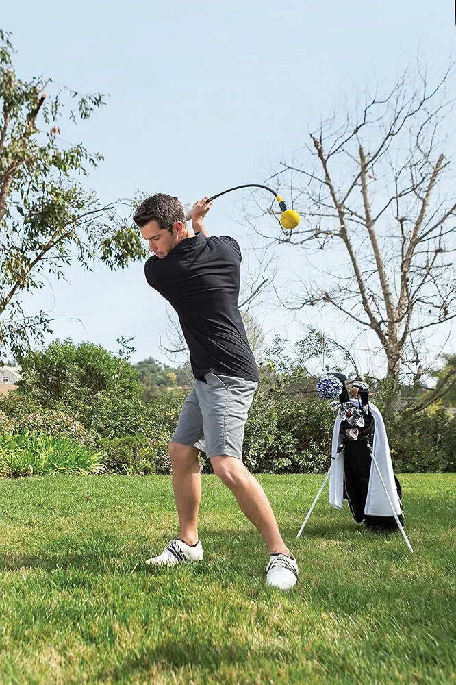 SKLZ Gold Flex Golf Swing Trainer and Warm-Up Stick - Essential Golf Accessories for Golfers, 48"/40” Golf Equipment for Distance, Balance Building, Power & Grip Training, Portable & Course-Legal