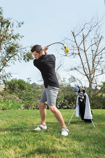 SKLZ Gold Flex Golf Swing Trainer and Warm-Up Stick - Essential Golf Accessories for Golfers, 48"/40” Golf Equipment for Distance, Balance Building, Power & Grip Training, Portable & Course-Legal
