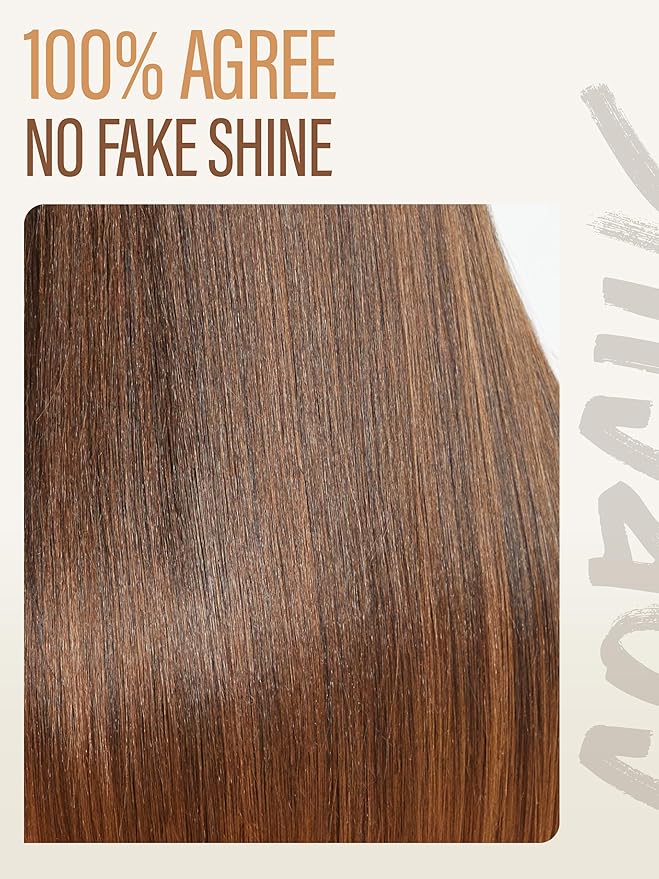 GORGIUS Straight Glueless Wig with Bangs Medium Brown Layered Hair Ready-to-Go Synthetic Bang Wigs with Realistic Scalp 24 Inch