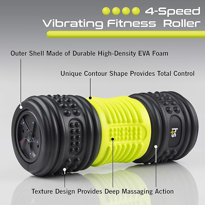 HealthSmart 4-Speed Vibrating Exercise Roller Foam FSA/HSA Eligible