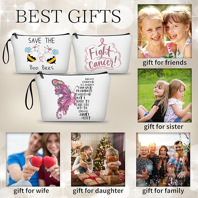 Breast Cancer Care Chemo After Surgery Gifts for Woman Small Cosmetic Makeup Pouches Chemo Care Package for Women