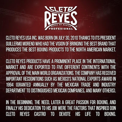 Cleto Reyes Training Gloves with Leather Strap & Attached Thumb and Hook & Loop Closure, 14oz, Classic Red