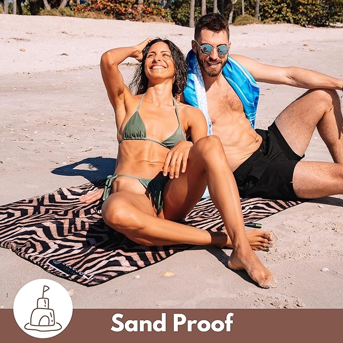 ECCOSOPHY Microfiber Beach Towel - Sand Free Towels 71x35 in
