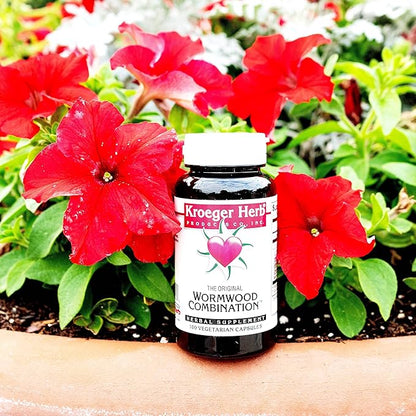 Kroeger Herb, Wormwood Herb, Black Walnut Wormwood, Clove, Quassia, Worm Wood Detox Cleanse - Wormwood Capsules, Non-GMO, Gluten Free, No Preservatives or Fillers - 100 Capsules, Made in USA