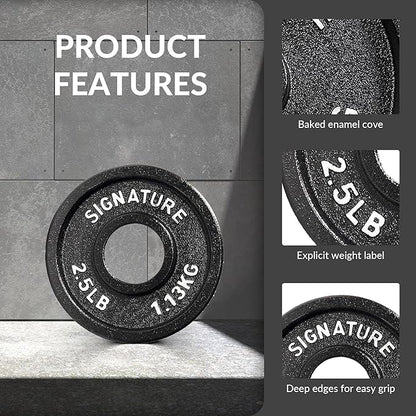 Deep Dish 2-Inch Olympic Cast Iron Weight Plates with E-Coating