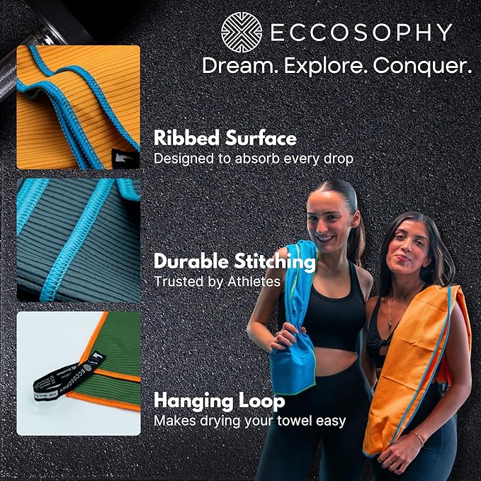 ECCOSOPHY Microfiber Gym Towel for Working Out - (71x35-Cherry)