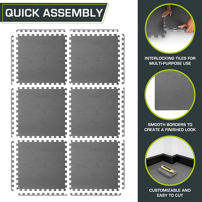 ProsourceFit Extra Thick Puzzle Exercise Mat ¾” and 1"
