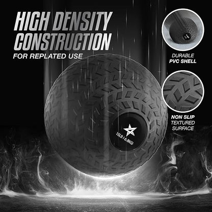 Yes4All Upgraded Fitness Slam Medicine Ball 15lbs for Exercise