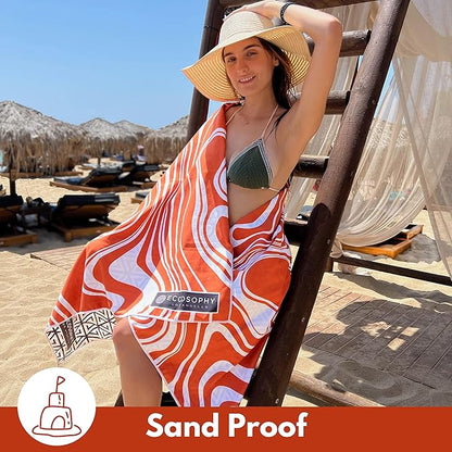 ECCOSOPHY Microfiber Beach Towel - Sand Free Towels 71x35 in