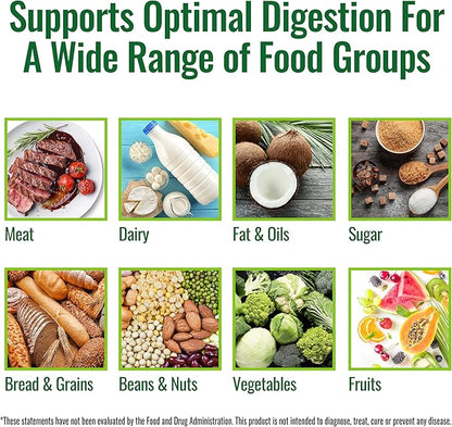 NATURELO Digestive Enzymes - Full Spectrum Support with a Broad Blend of 15 Enzymes Plus Ginger - 180 Vegan Capsules