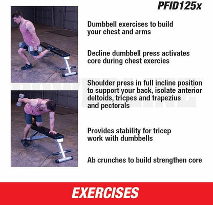 Body-Solid Powerline (PFID125X) Folding Bench - 7-Position Adjustable
