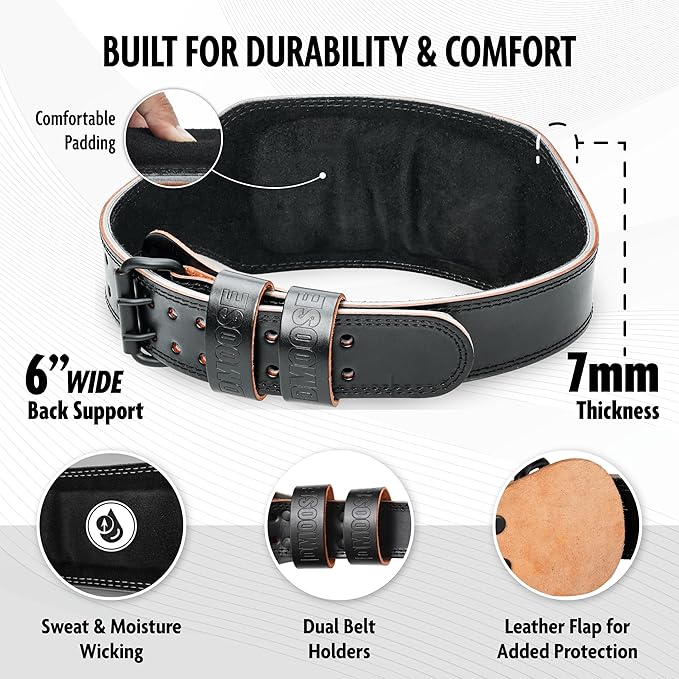 DMoose Weight Lifting Belt - Squat and Gym 7MM Premium