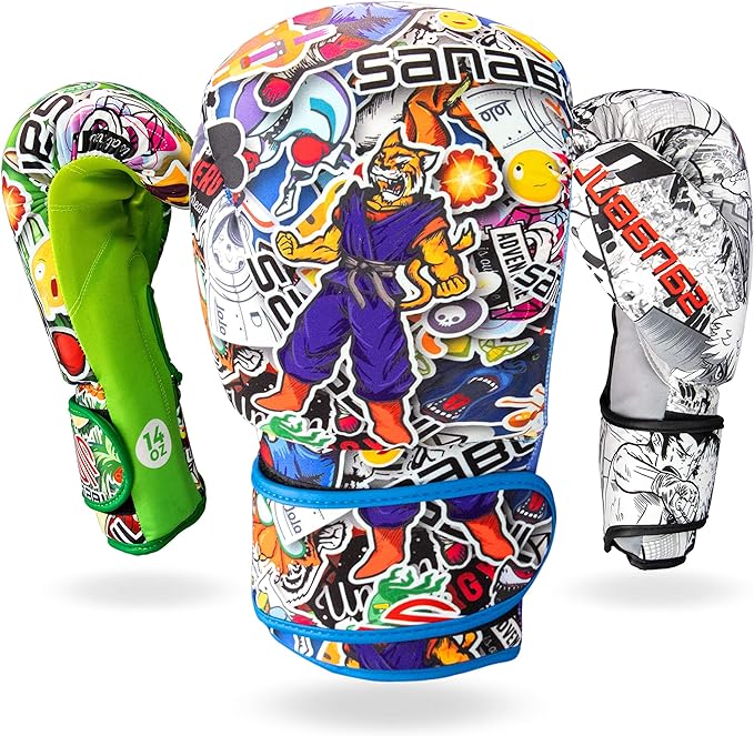 Sanabul Sticker Bomb Adult Boxing Gloves Kickboxing MMA training Punching Heavy Bag