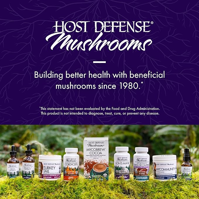Host Defense Lion's Mane Extract - Brain Health Support Supplement - Mushroom Supplement to Support Focus & Memory Function - Immune & Nervous System Support Supplement - 1 fl oz (30 Servings)*