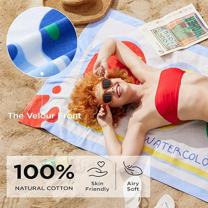 Bedsure U Series 100% Cotton Beach Towel 35"x70"