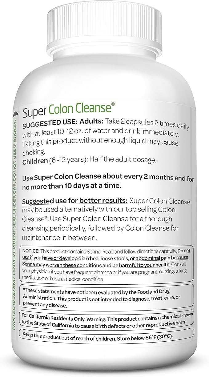 Health Plus Super Colon Cleanse: 10-Day Cleanse -Detox | 12 Cleanses, 480 Count (Package may vary)