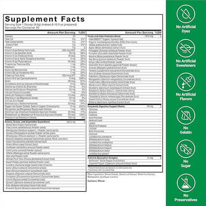 FORCE FACTOR Smarter Greens Daily Wellness Powder 3-Pack to Support Energy, Immunity & Digestion, Greens Powder, Superfood Powder with Vitamins, Minerals & Probiotics, Unflavored, 90 Servings