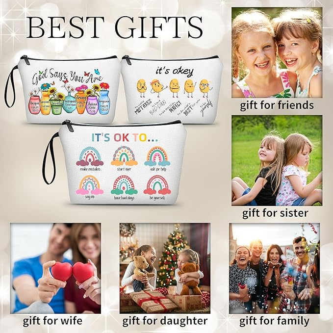 Inspirational Gifts for Women,Positivity Gifts,Fun Gifts for Women Friends,Teenage Girl Presents,Womens Makeup Cosmetic Make Up Bag,Teen Girls,Wife Gift Ideas