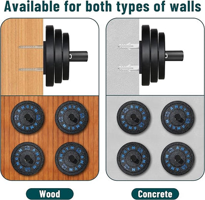 Weight Plate Holder, Wall Mounted Weight Rack Storage for 2" Olympic Weight Plate, 4 Pack Home Gym Organizer (Upgraded Larger Screws)