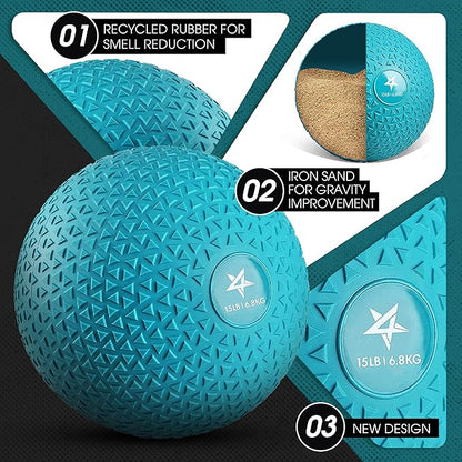 Yes4All Upgraded Fitness Slam Medicine Ball Triangle 15lbs