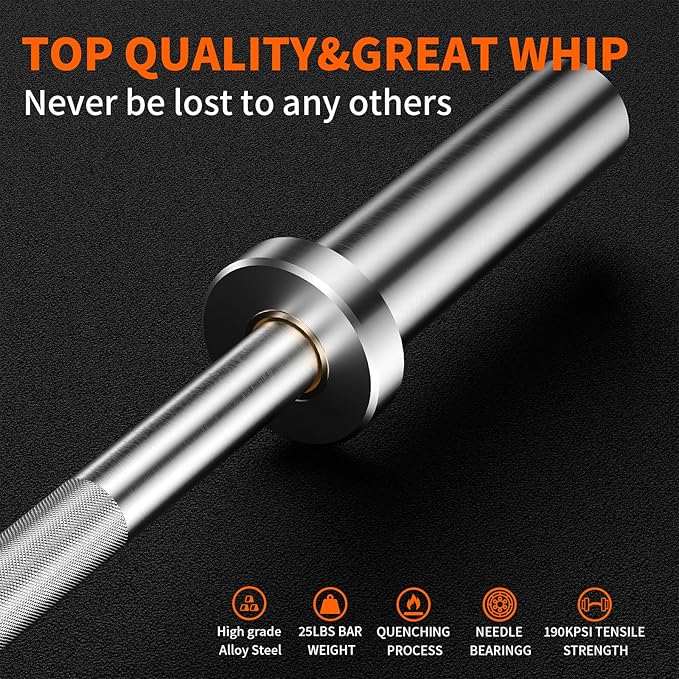 Olympic Barbell 25 lbs with 1500 lbs Weight 190K PSI 2" Weight