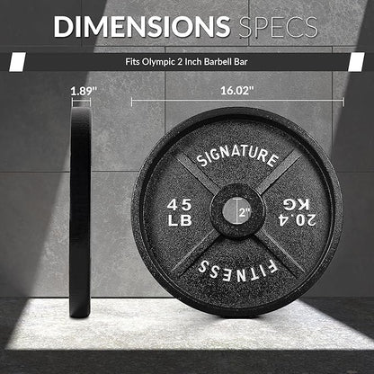 Deep Dish 2-Inch Olympic Cast Iron Weight Plates with E-Coating