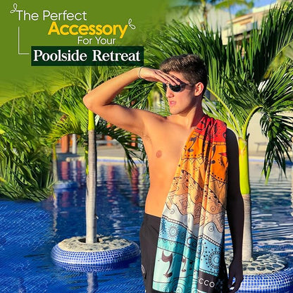 ECCOSOPHY Microfiber Beach Towel - Sand Free Towels 71x35 in