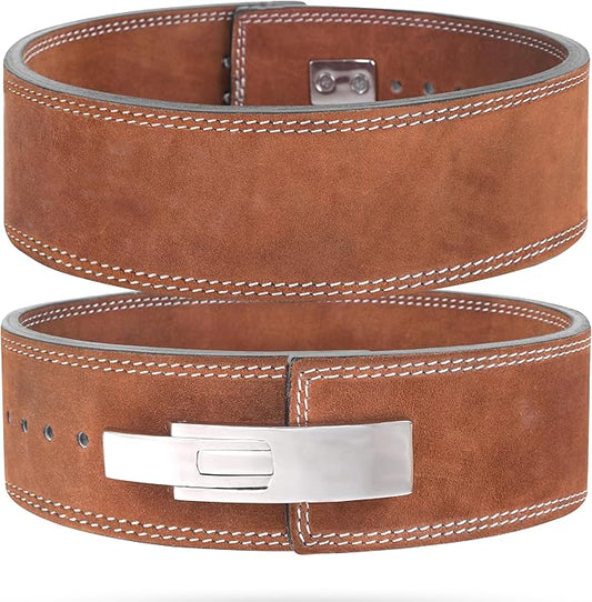 Weight Lifting Lever Belt Cowhide Gym Leather Belt 10mm Powerlifting