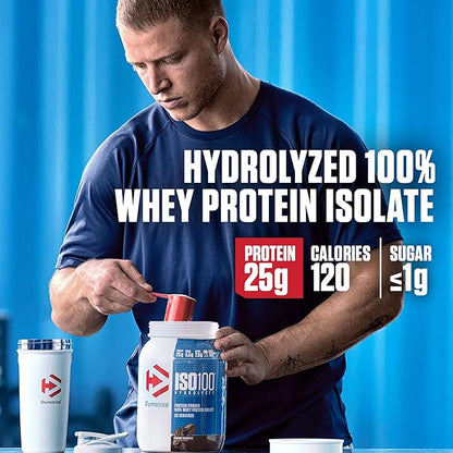 Dymatize ISO100 Whey Protein Powder with 25g of Hydrolyzed 100% Whey Isolate, Gluten Free, Fast Digesting, Chocolate Peanut Butter, 20 Servings