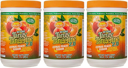 Youngevity Beyond Tangy Tangerine 2.0 Citrus Peach Fusion Multi-Vitamin & Mineral Complex - Made with Natural & Whole Foods | 8,000 ORAC (3 Canisters)