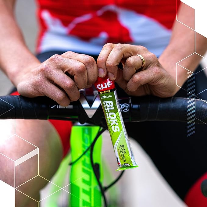 CLIF BLOKS - Tropical Punch Flavor with Caffeine - Energy Chews - Non-GMO - Plant Based - Fast Fuel for Cycling and Running - Quick Carbohydrates and Electrolytes - 2.12 oz. (18 Count)
