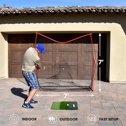 GoSports Golf Practice Hitting Net - Choose Between Huge 10 x 7 ft or 7 x 7 ft Nets - Personal Driving Range for Indoor or Outdoor Use - Designed by Golfers for Golfers