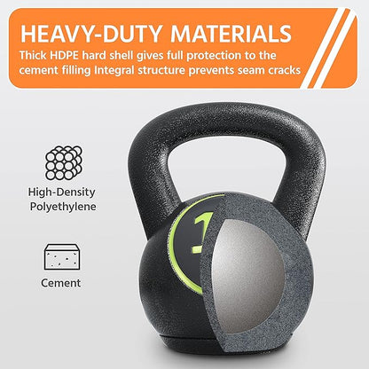 Yaheetech Kettlebell Sets 4 Piece Strength Training KettleBells 5lb, 10lb, 10lb, 15lb, 15lb, 20lb 20lb Kettle