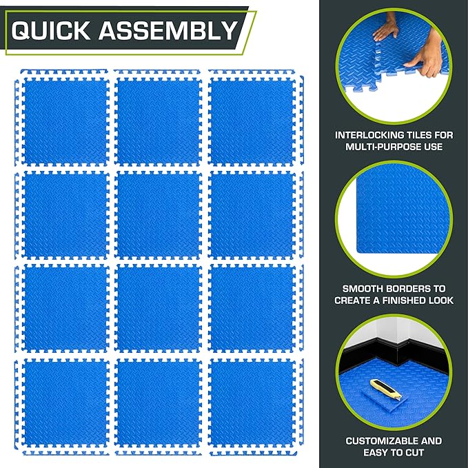 ProsourceFit Puzzle Exercise Mat Â½ in