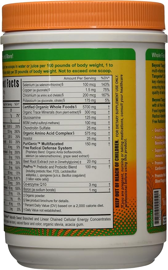 Youngevity Beyond Tangy Tangerine 2.0 Citrus Peach Fusion Multi-Vitamin & Mineral Complex - Made With Natural & Whole Foods | 8,000 ORAC