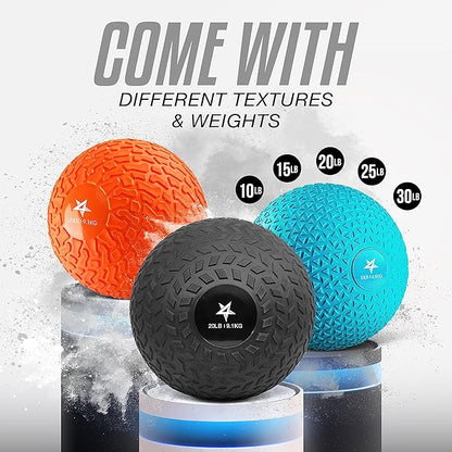 Yes4All Upgraded Fitness Slam Medicine Ball 15lbs for Exercise