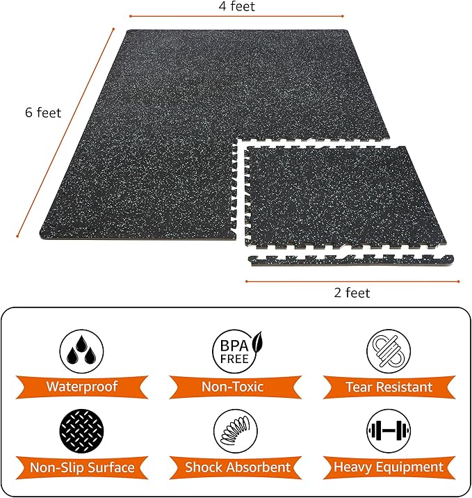 Sivan Fitness 1/2" Thick Rubber Top High-Density EVA