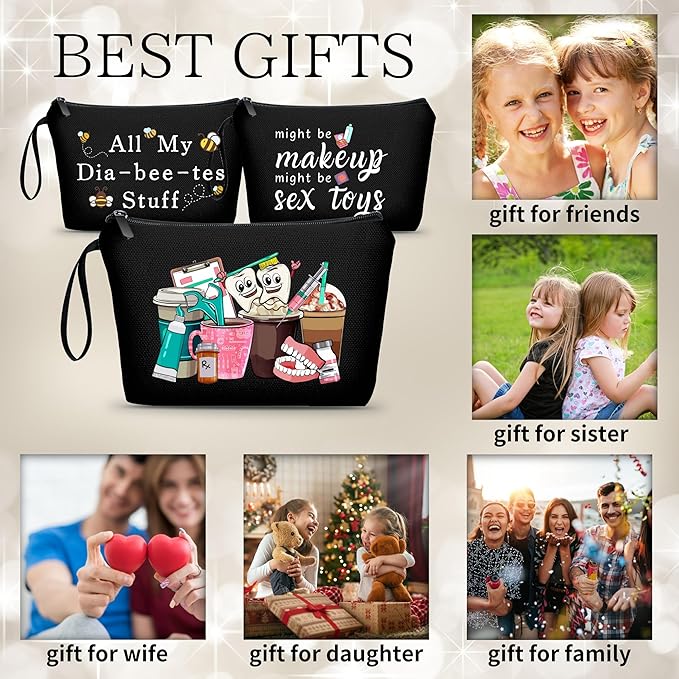 Dental Hygienist Gifts - Small Cosmetic Bag, Perfect for Women & Teen Girls - Birthday &