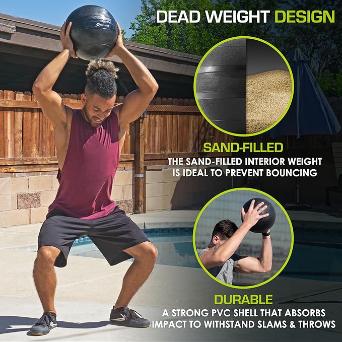 ProsourceFit Slam Medicine Balls 5 10, 15, 15, 20, 20, 25, 25, 30, 30, 50lbs 50lbs Smooth