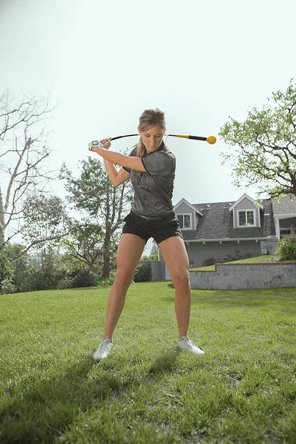 SKLZ Gold Flex Golf Swing Trainer and Warm-Up Stick - Essential Golf Accessories for Golfers, 48"/40” Golf Equipment for Distance, Balance Building, Power & Grip Training, Portable & Course-Legal