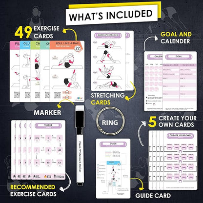 Pilates Workout Cards - 58 Exercise Cards